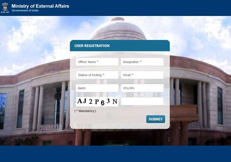 User Registration - MEA IFS Officials
